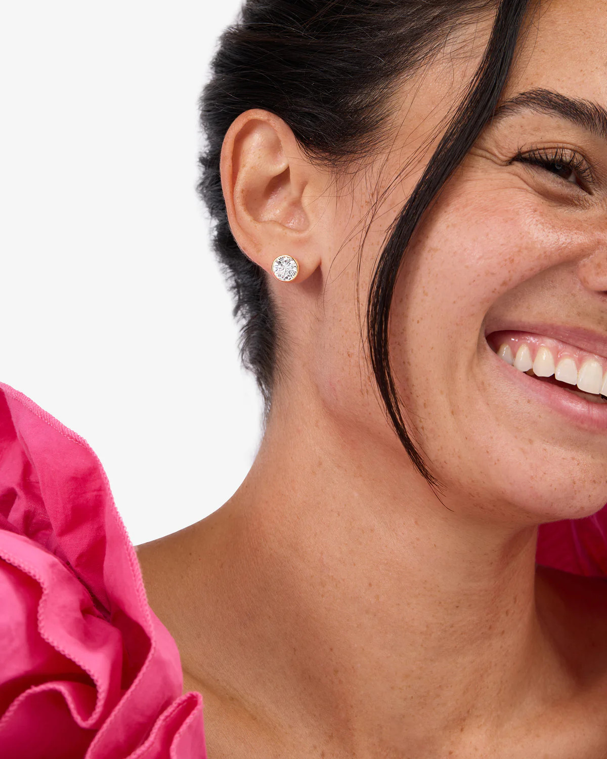 Baroness 8mm Studs - Gold|White Diamondettes | Melinda Maria Jewelry