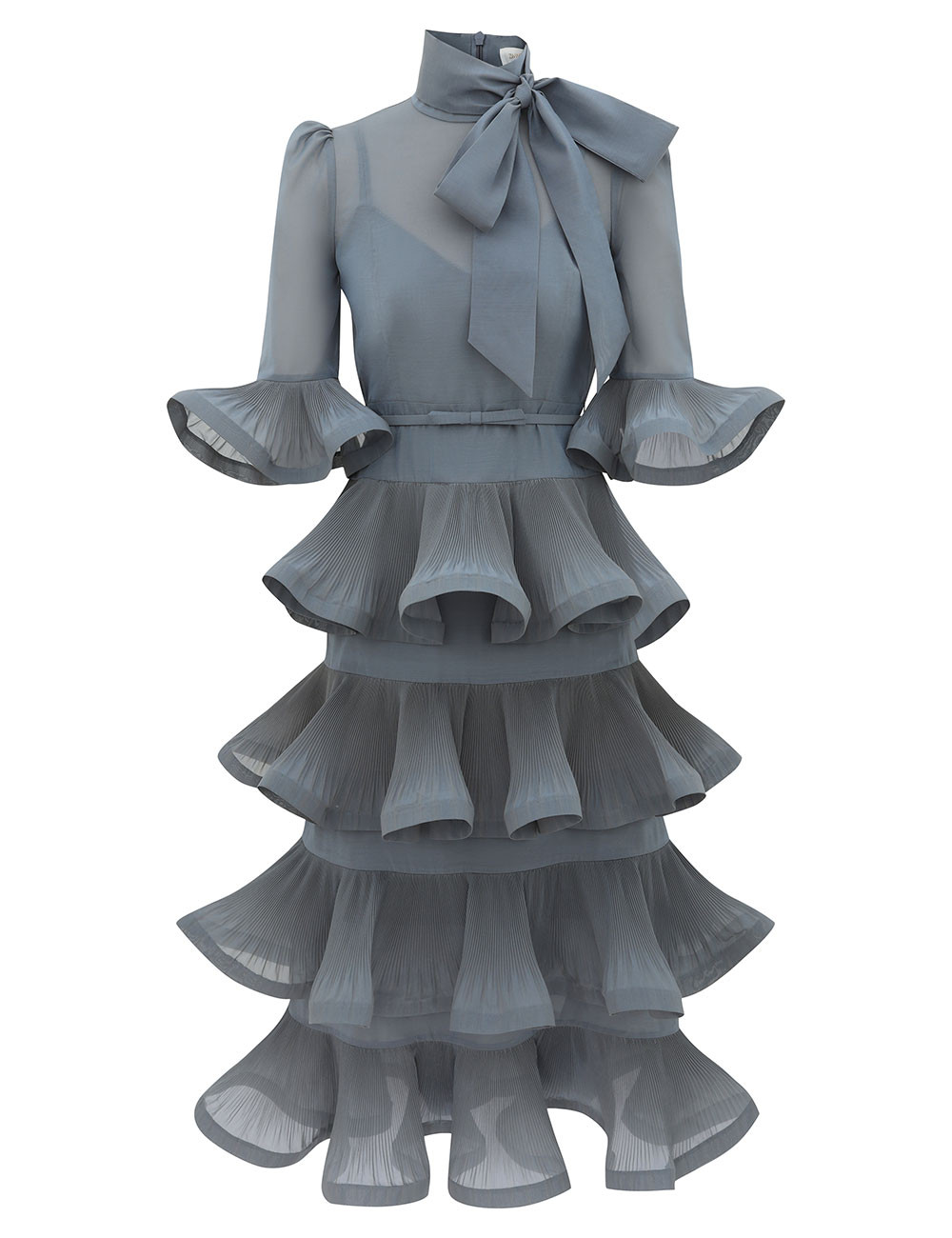 Pleated Sleeved Midi Dress - Deco Blue            
        
                    

    
    
    
... | ZIMMERMANN (US, CA, EU, MENA)