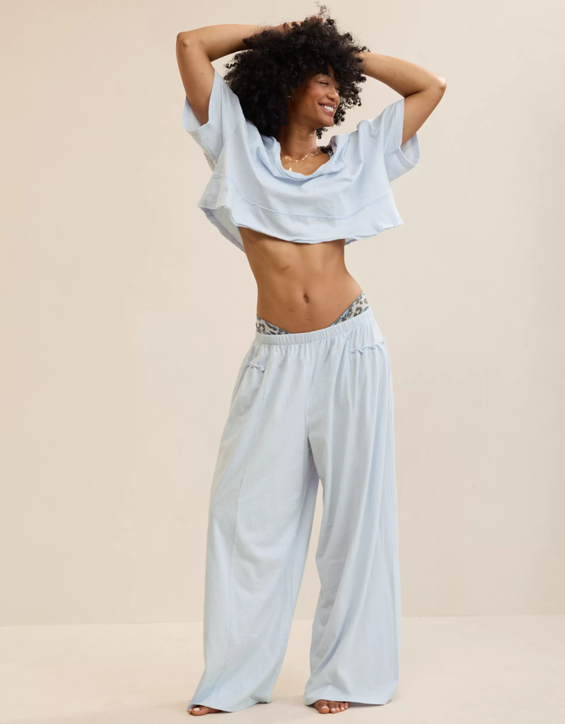 Aerie Happiest Cropped V Neck T-Shirt | Aerie