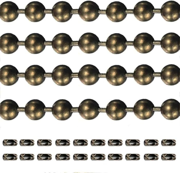 Bronze 120"Extra Long Rust Proof Ceiling Fan Pull Chain 3MM Beaded Ball Light Pulls Extension Orn... | Amazon (US)