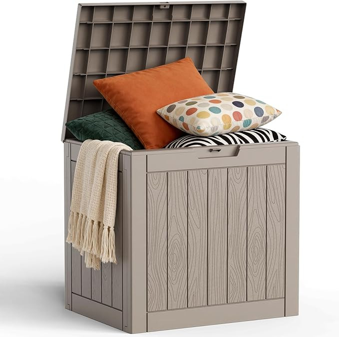30 Gallon Outdoor Deck Box, Lockable Waterproof Outdoor Storage Boxes For Garden Tools,Indoor Cus... | Amazon (US)