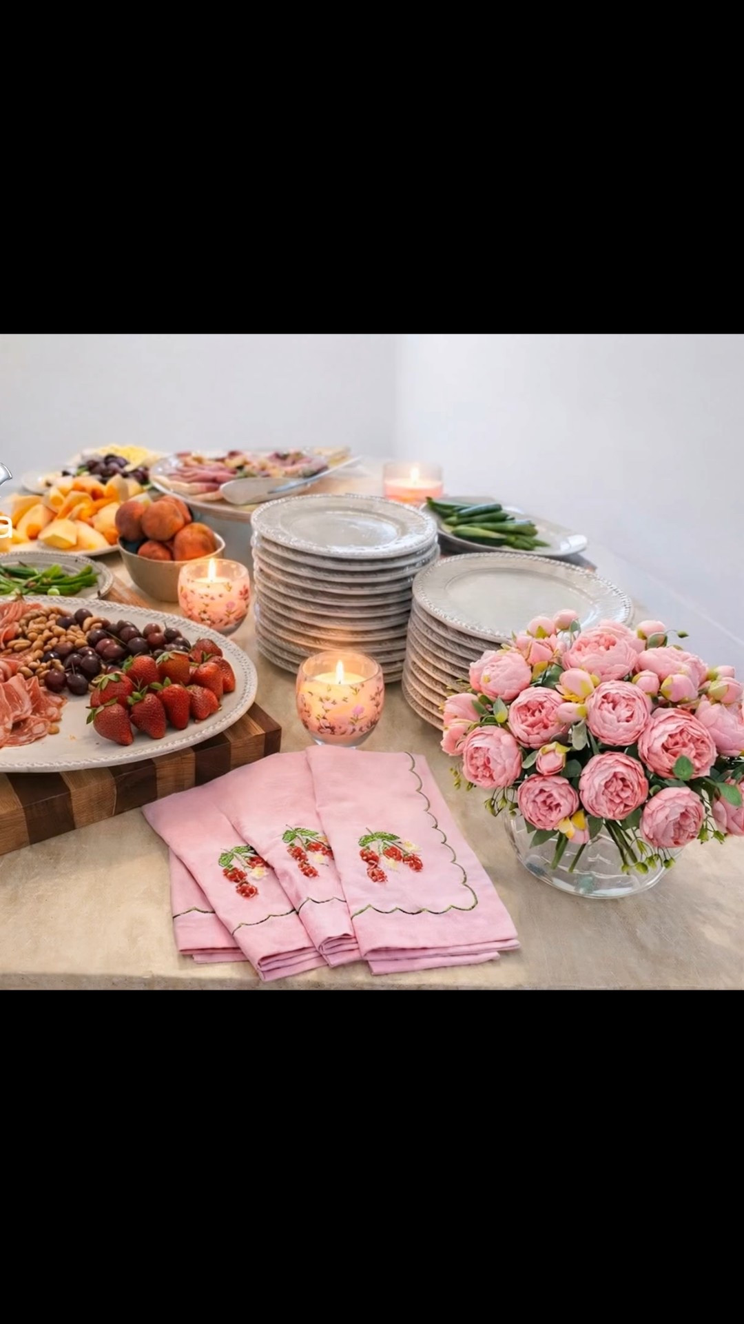 A spring buffet styled for slow gatherings and effortless hosting.

Soft candlelight sways gently against the stone surface, adding warmth without overpowering the table. Pink spring florals bring that fresh, just-opened feeling of the season — light, airy, alive.

Stacked speckled plates are ready for guests to serve themselves, layered beside blush pink napkins and delicate pink candle holders that echo the palette throughout. Everything feels intentional, but never overdone.

It’s the kind of setup that invites people to linger.

Spring light.
Soft glow.
Easy hosting.

#SpringHosting
#SpringEntertaining
#BuffetStyle
#TablescapeInspo
#PinkCandle
#PinkCandleHolder
#PinkNapkin
#SpringFlowers
#HostAtHome
#ChicGathering
#InteriorStyling
#LifestyleDetails

#LTKHome #LTKdayinmylife