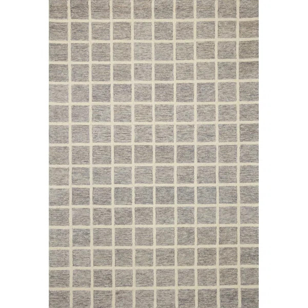Chris Loves Julia x Loloi Polly Checkered Slate/Ivory Area Rug | Wayfair North America