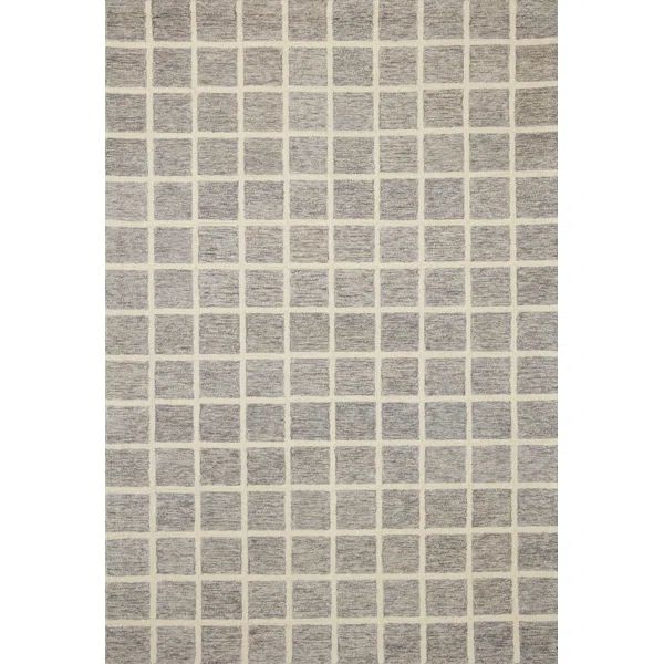 Chris Loves Julia x Loloi Polly Checkered Slate/Ivory Area Rug | Wayfair North America