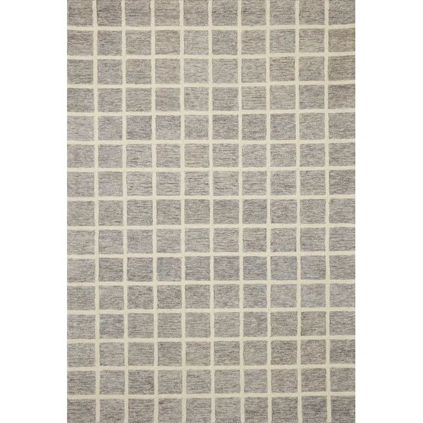 Chris Loves Julia x Loloi Polly Checkered Slate/Ivory Area Rug | Wayfair North America