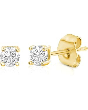 Amazon Essentials 0.25 to 1 Carat IGI Certified Solitaire Lab Grown Diamond Stud 14k Gold 4 Prong... | Amazon (US)