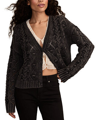 Women's Cropped Cable Cardigan Sweater | Macy's