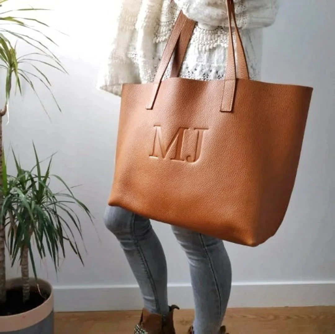 Leather Tote Bag soft grain. Full grain leather. Soft leather bag. Custom leather bag handmade. L... | Etsy (US)