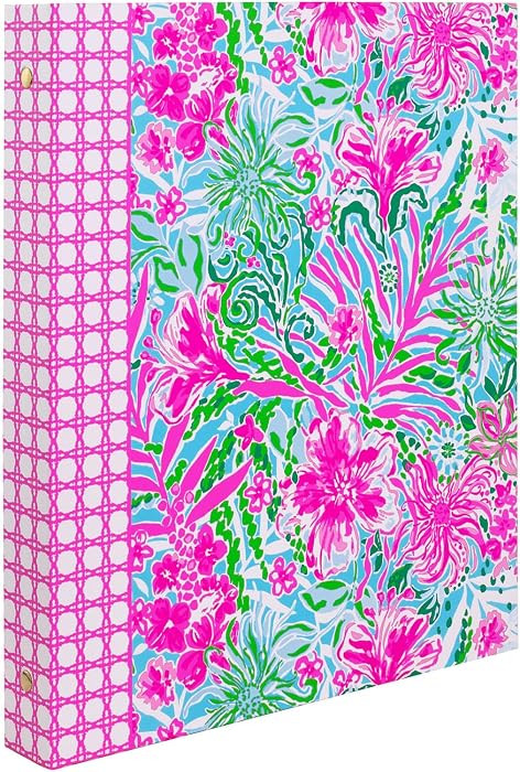 Lilly Pulitzer Cute 3-Ring Binder with Pockets and 3 Tab Dividers, Thin Aesthetic Binder (0.75" M... | Amazon (US)