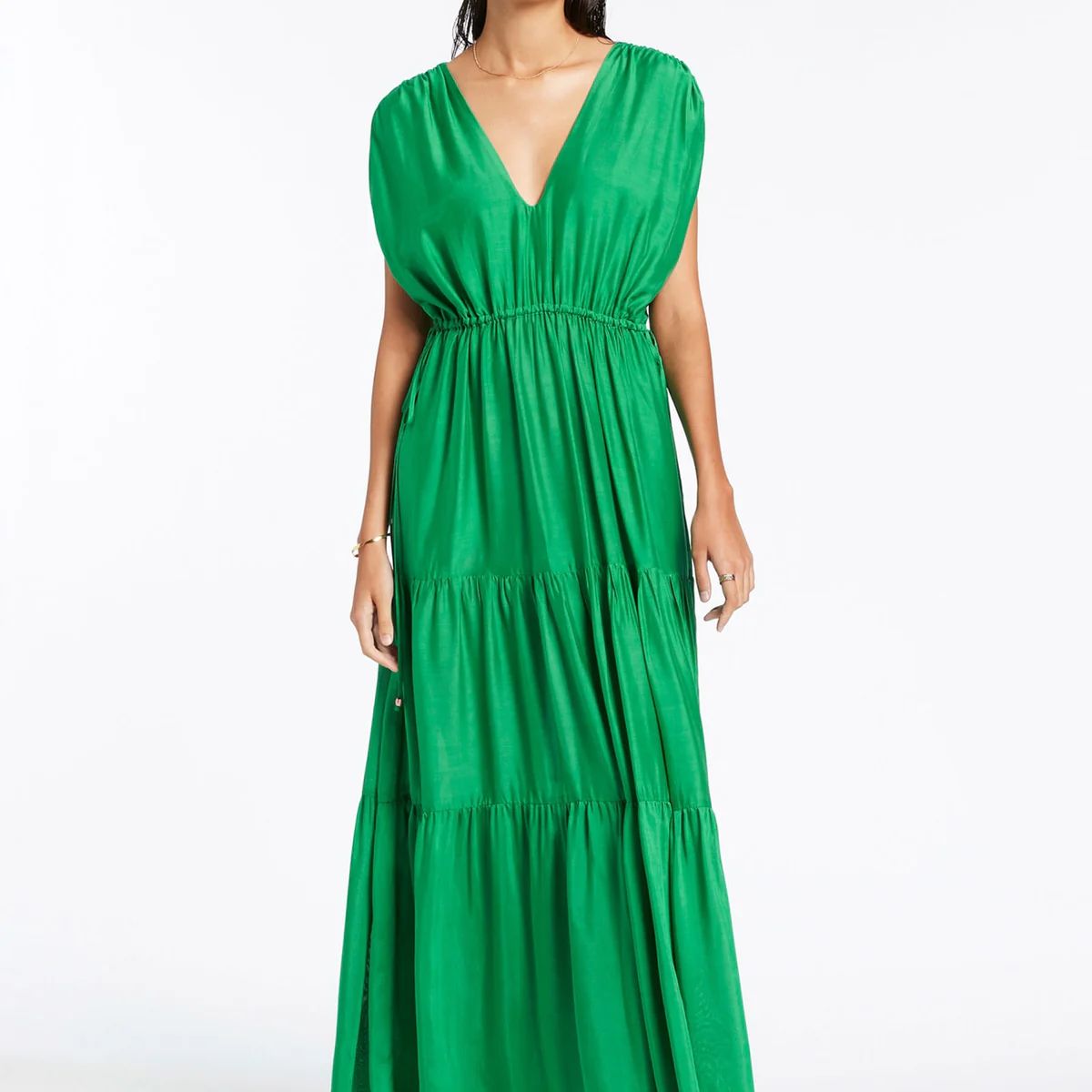 Jetset Tiered Maxi Dress - Green | JETS Australia - US