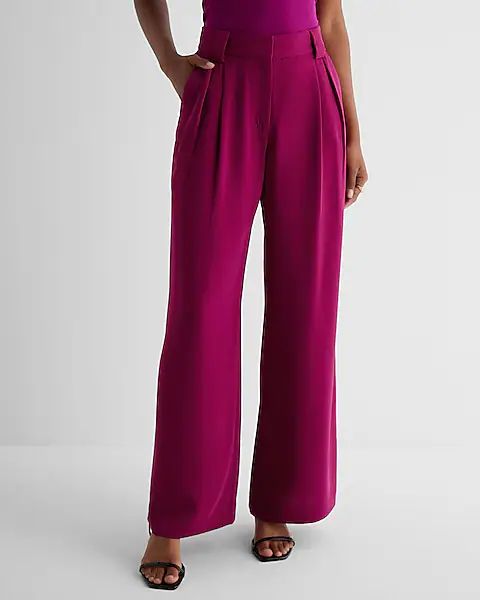 Stylist High Waisted Pleated Wide Leg Pant | Express