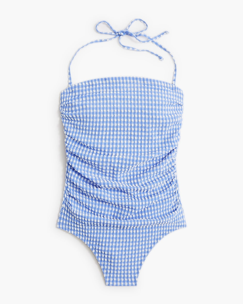 Strapless seersucker one-piece swimsuit | J.Crew Factory