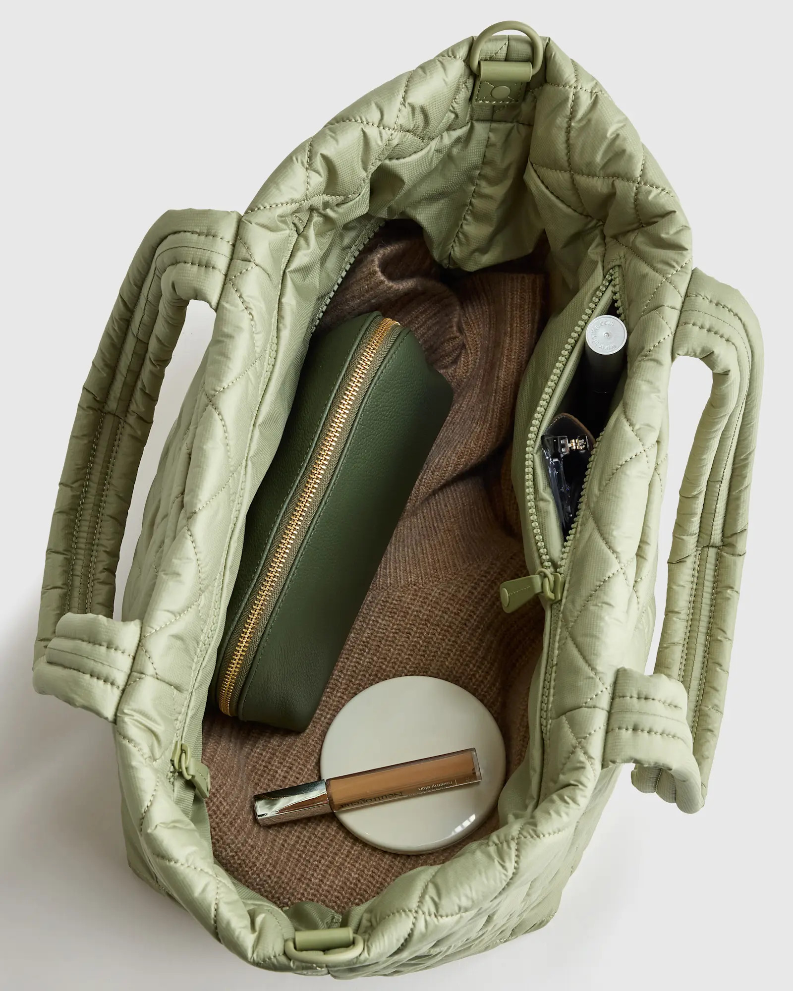 Transit Quilted Carry-All Tote in Tea Green | Quince