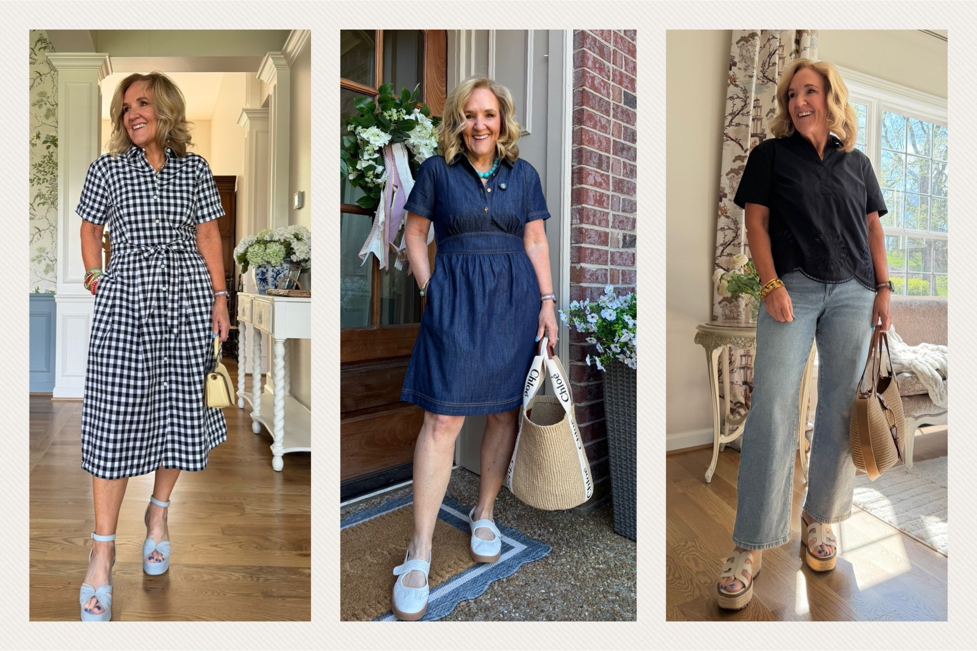 Talbots top sellers this week. Dresses size up if inbetween. I’m wearing an 8 petite and medium petite. 
Jeans 8 petite black top medium petite 

#LTKOver40 #LTKSaleAlert #LTKPetite
