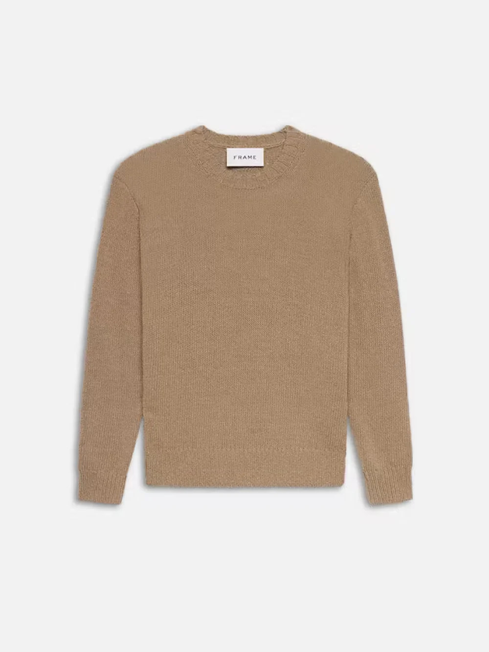 Rib Crewneck Sweater  in  Light Brown | Frame Denim