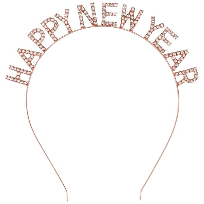 Ｎｏｏｎｈｏｒｓｅ Happy New Year Headband for Women Girls, Rose Gold, 1 Pack | Amazon (US)