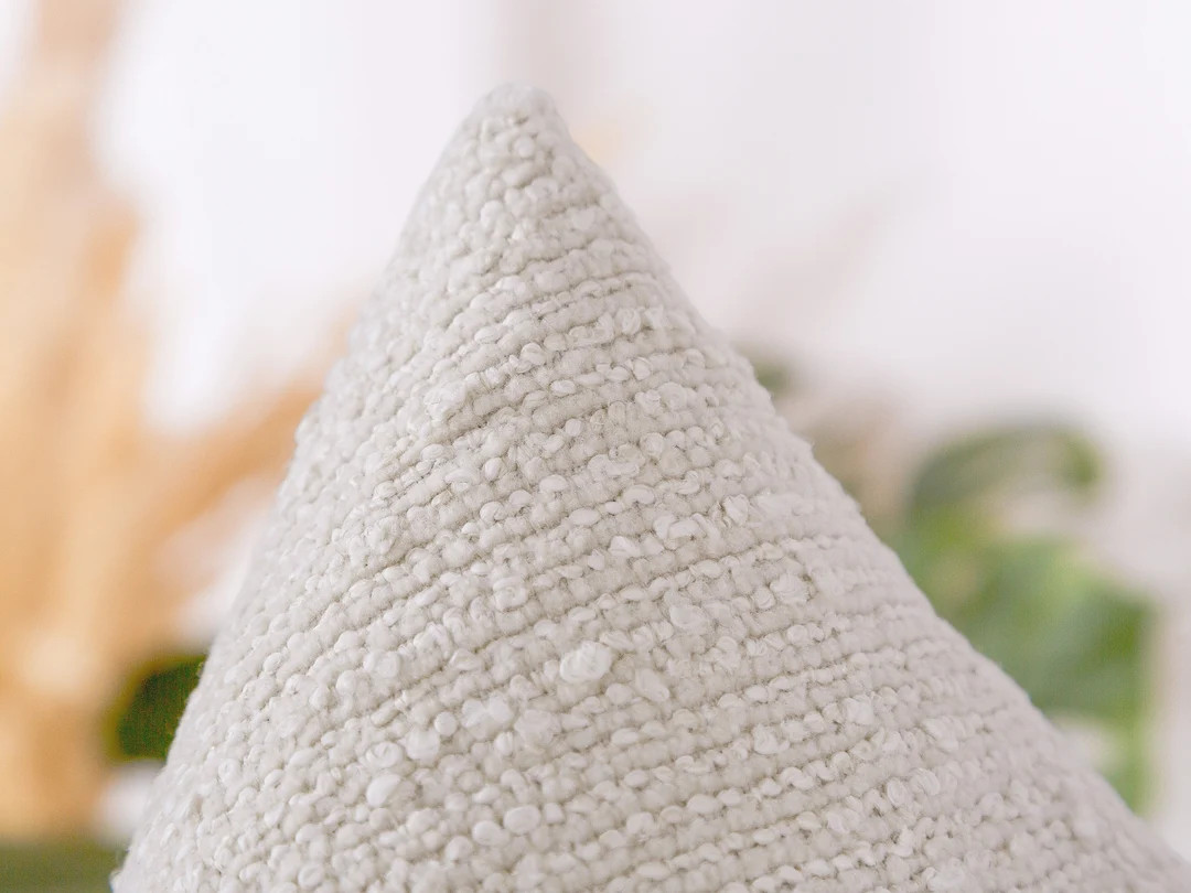 Ivory Boho Pillow Cover, Neutral Euro Sham Cover, Textured Throw Pillow, Neutral Boucle Pillow, I... | Etsy (US)