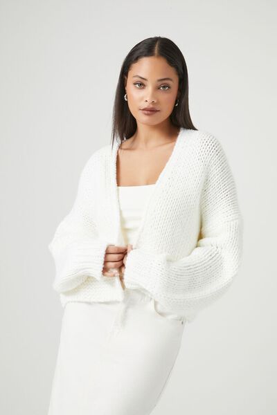 Sweater-Knit Cropped Cardigan | Forever 21 (US)
