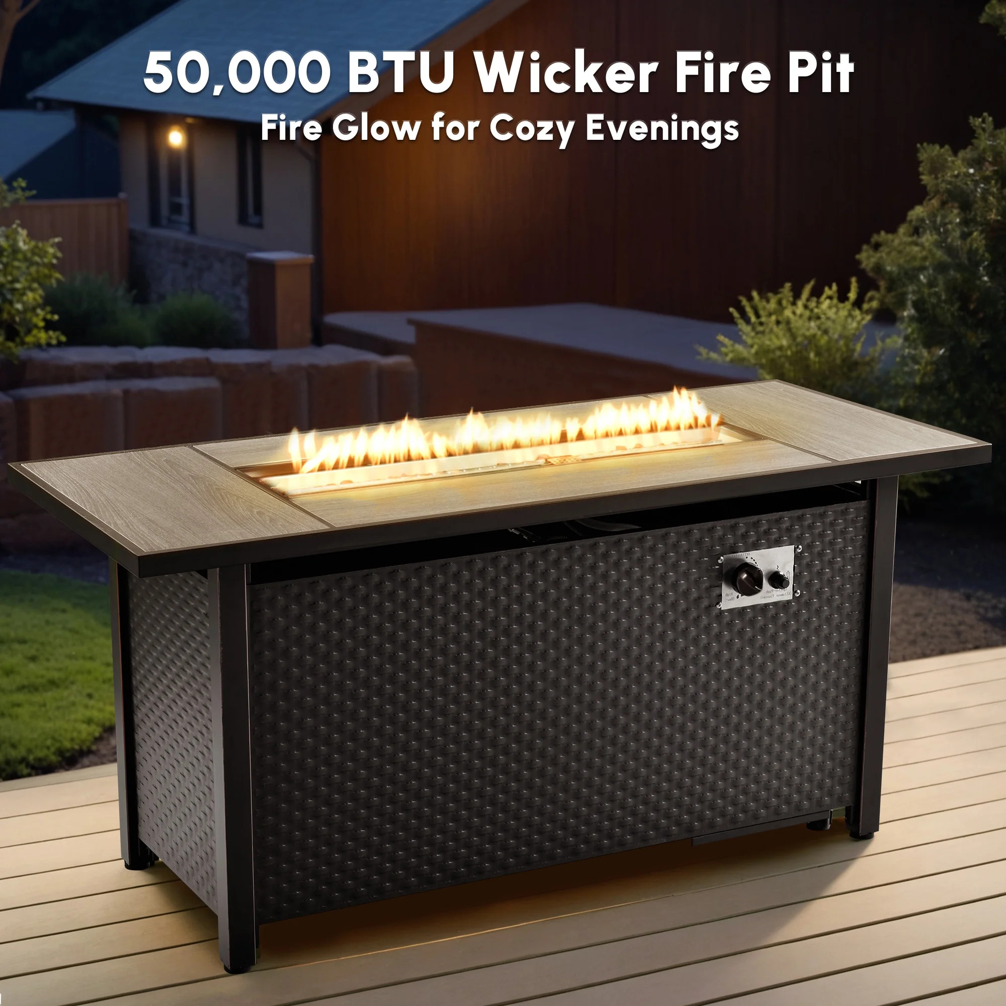 Ovios 54 Inch Propane Fire Pit CSA-Listed Outdoor Fire Pit Table 50,000 BTU Steel Gas Fire Pits w... | Walmart (US)