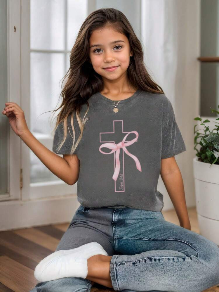 Girls Faith tee with Criss & Bow | SHEIN