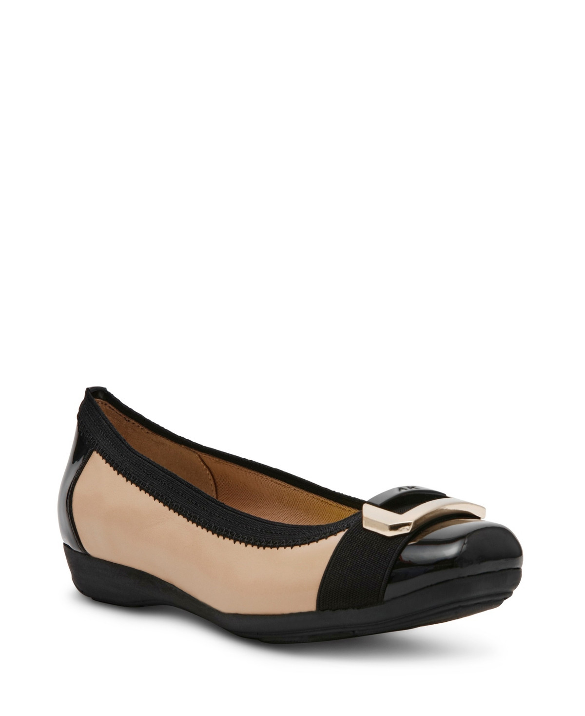 Anne Klein Women's Uplift Sport Buckle Ballet Flats - Nude/Black | Macy's