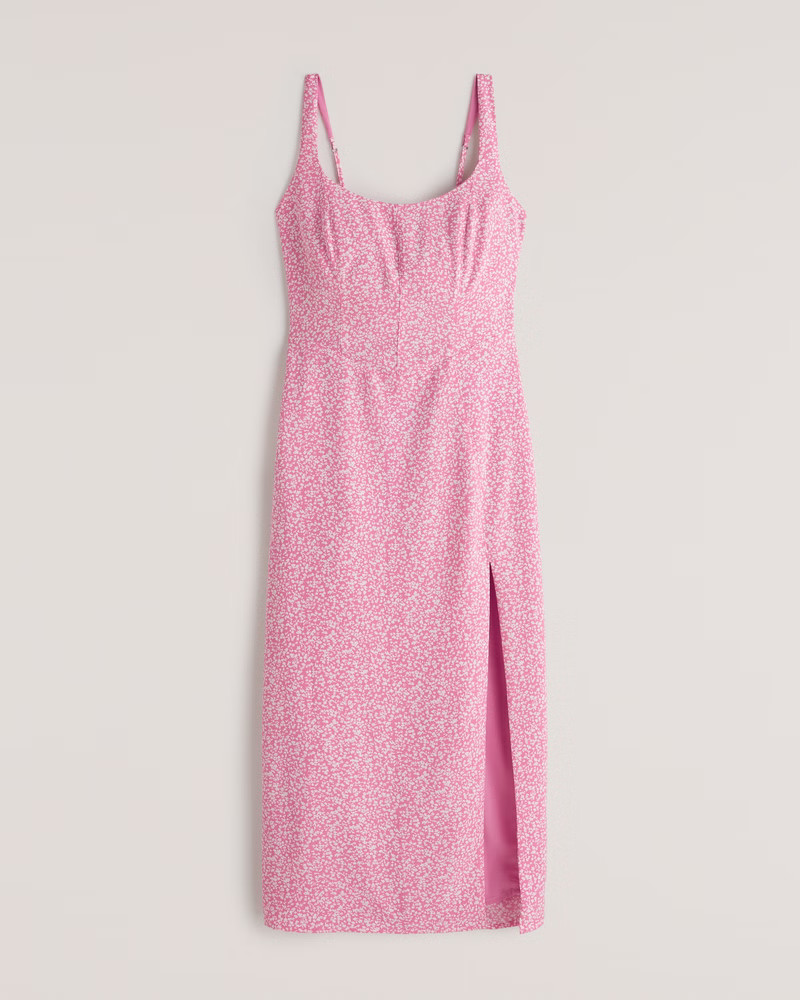 Corset Seamed Midi Dress | Abercrombie & Fitch (US)