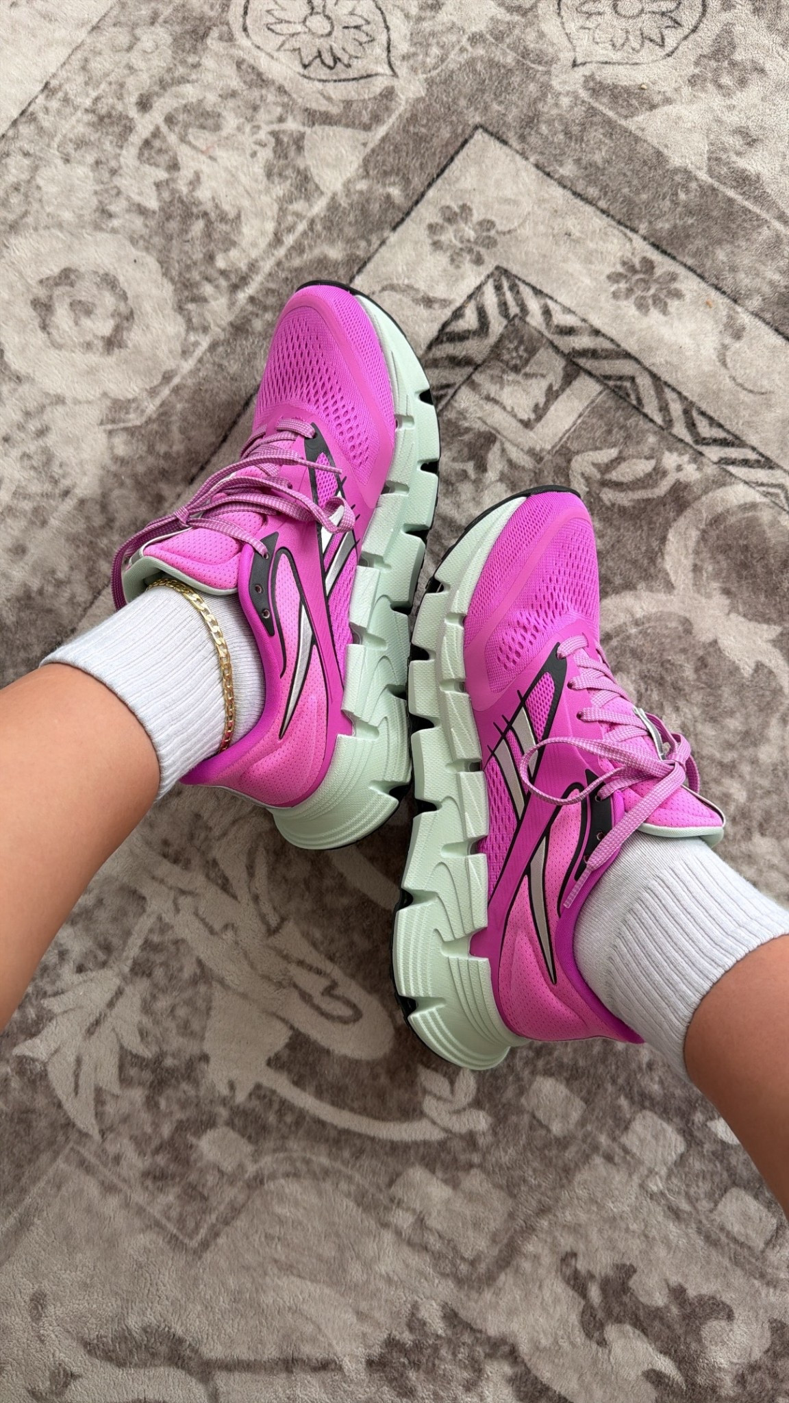 Sneakers feel like a cloud!! Soo comfy and went up 1/2 a size!