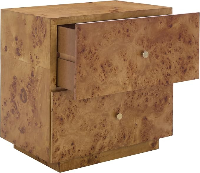 SAFAVIEH Home Collection - Tahan 2-Drawer Nightstand Table, Natural Modern Bedside Storage, Fully... | Amazon (US)