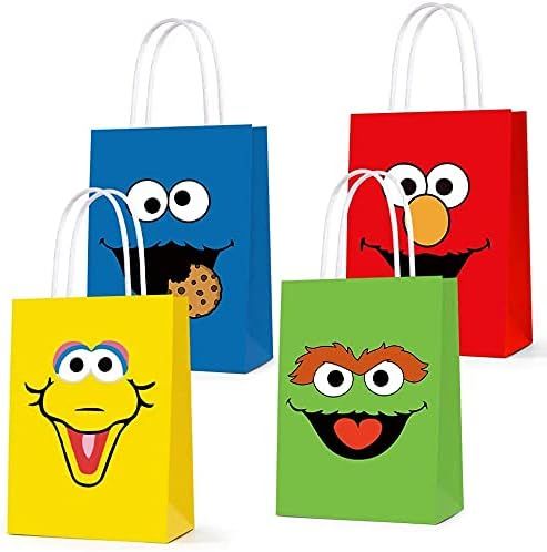 SUER 16 PCS Party Favor Bags for Sesame Friends Street Party Supplies, Party Gift Goody Treat Can... | Amazon (US)