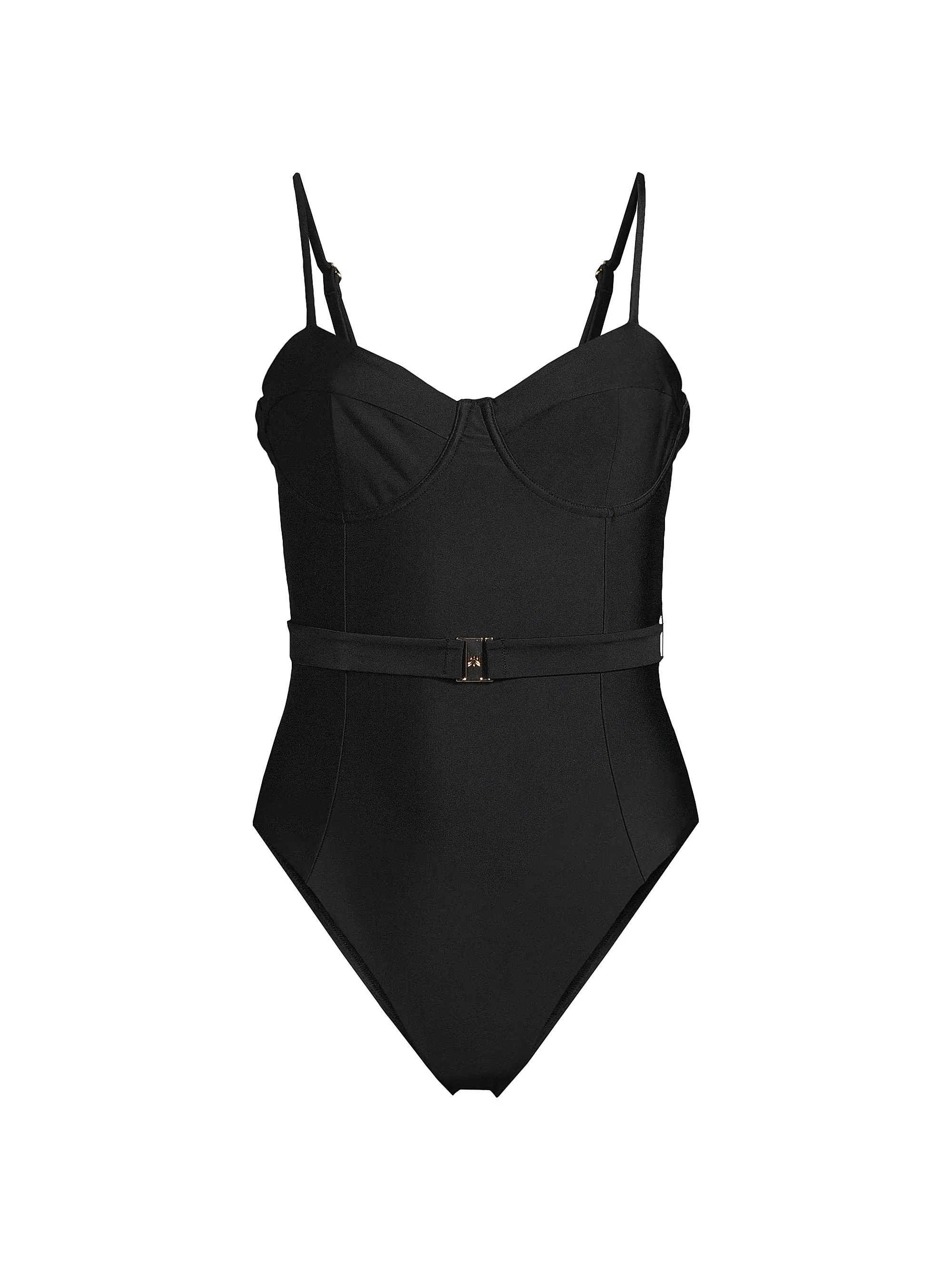Belted Open-Back One-Piece Swimsuit | Saks Fifth Avenue