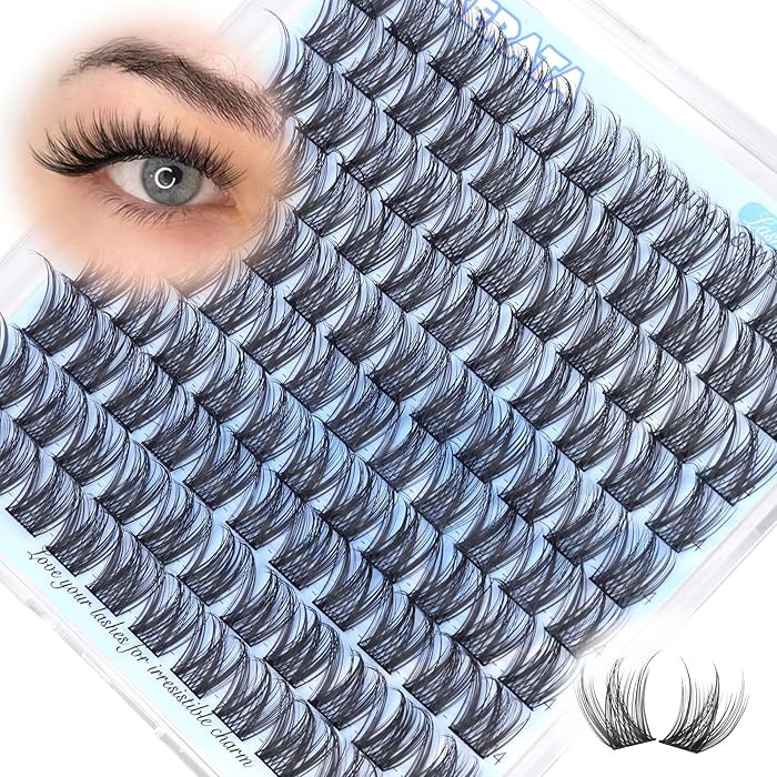 PHKERATA 14mm Natural Cluster Lashes Wispy Eyelash Clusters DIY Individual Lashes C Curvature Eye... | Amazon (US)