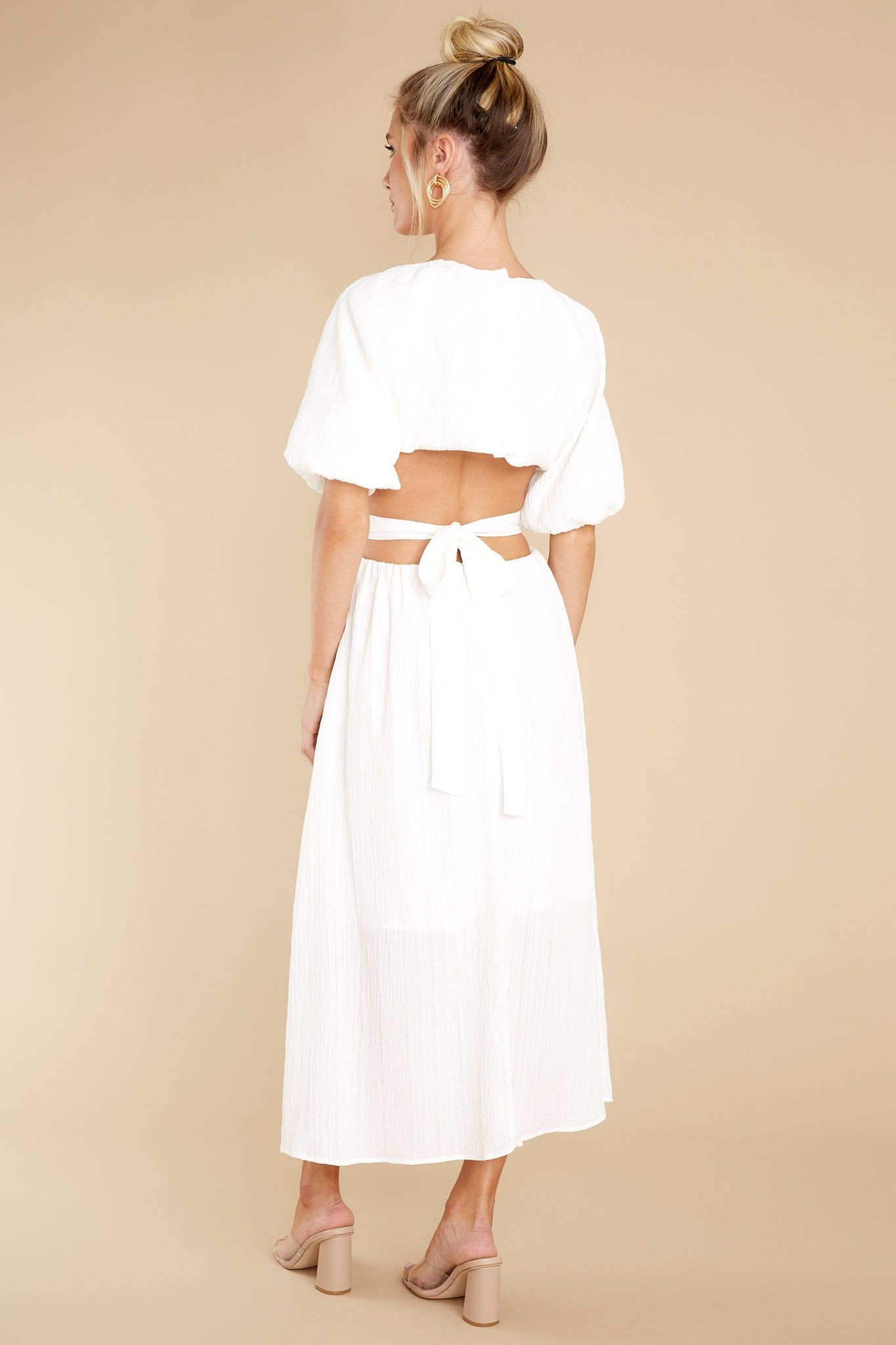 Hold My Hand Off White Maxi Dress | Red Dress 