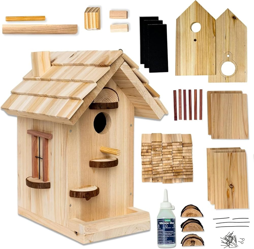 Premium Wooden Bird House Kit - Build it Yourself Birdhouse - Birdhouse Kits for Adults to Build ... | Amazon (US)