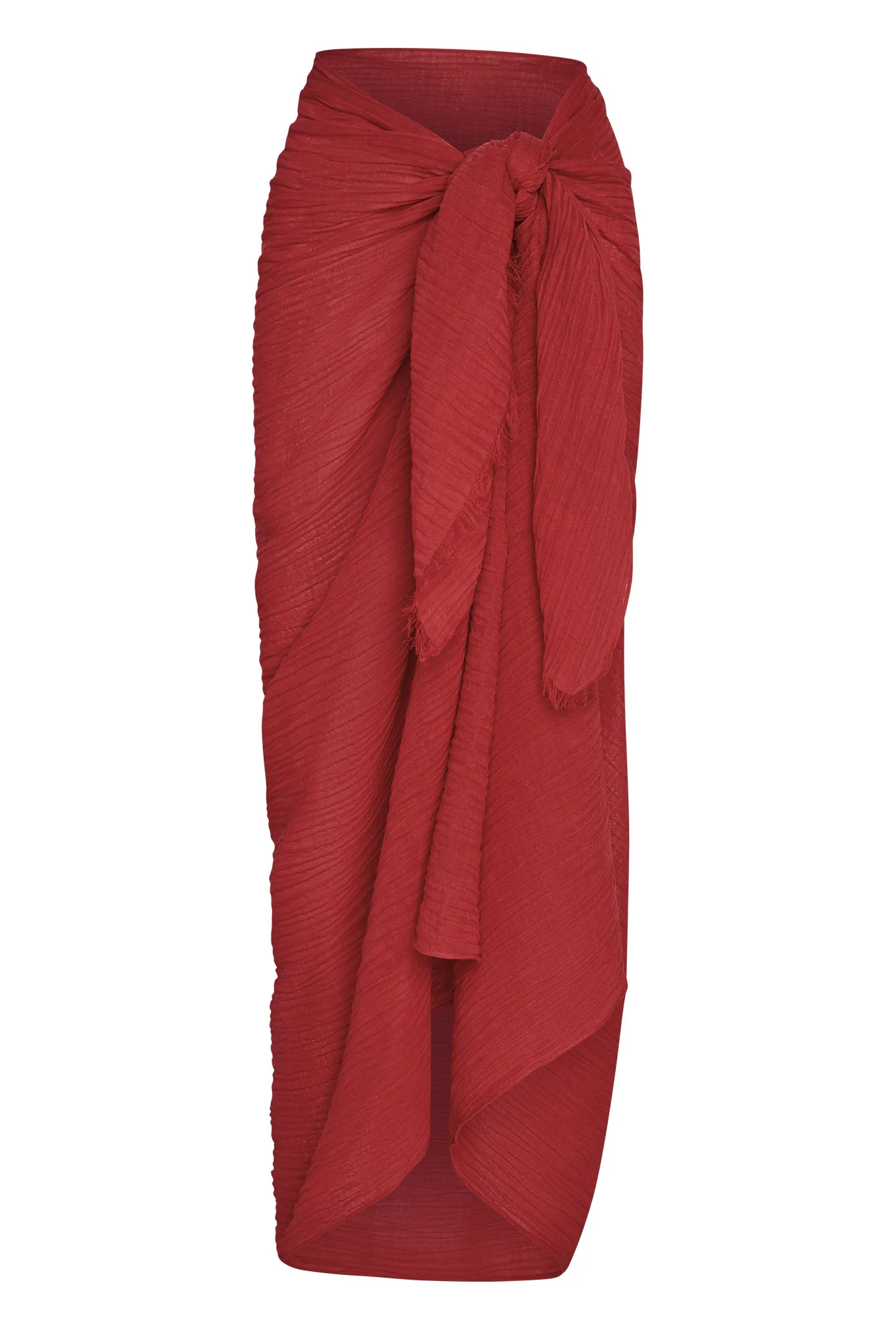 St. Tropez Sarong - Cherry Crinkle Linen | Monday Swimwear