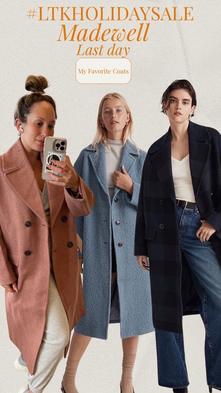 Last day of the ShopLTK sale so decided to put together 3 of my favorite Madewell coats of the season! Hurry and get these using your code which you can find in-app and take advantage of some great deals which ends in a few hours! 

#LTKSeasonal #LTKCyberWeek #LTKHolidaySale