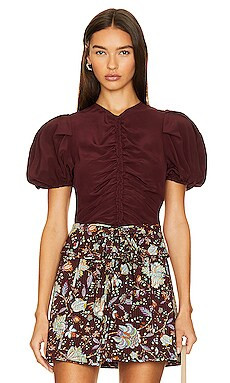 Ulla Johnson Elise Top in Mahogany from Revolve.com | Revolve Clothing (Global)