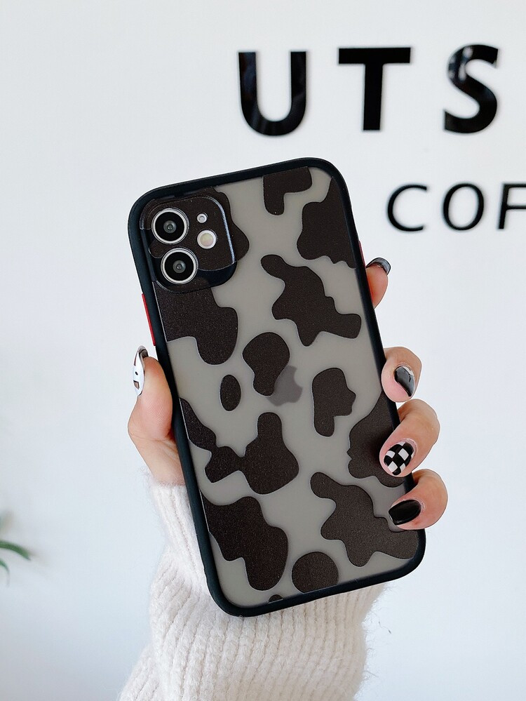 Cow Print Clear Phone Case | SHEIN