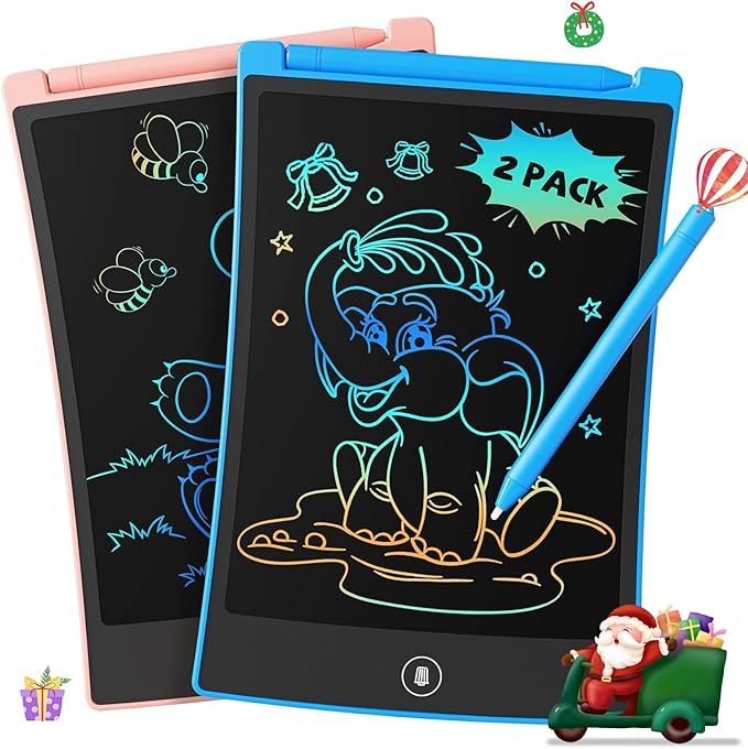 TEKFUN Kids Toys, 2Pcs LCD Writing Tablet with 4 Stylus, 8.5in Erasable Doodle Board Mess Free Dr... | Amazon (US)