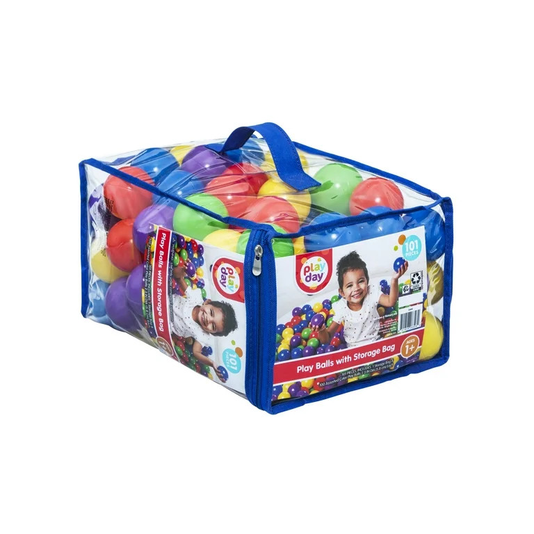 Play Day 100 Piece Play Balls, Multicolor, Baby and Toddler Toys | Walmart (US)