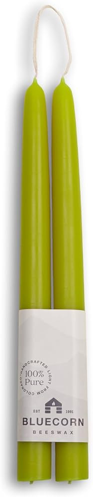 Bluecorn 100% Pure Beeswax Taper Candles | Natural Beeswax Candles, Pistachio Green Unscented Tap... | Amazon (US)