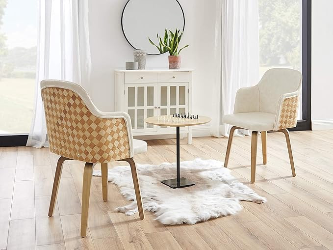 Volans Mid Century Modern Faux Leather Upholstered Swivel Accent Chair with Poplar Legs Armchair ... | Amazon (US)