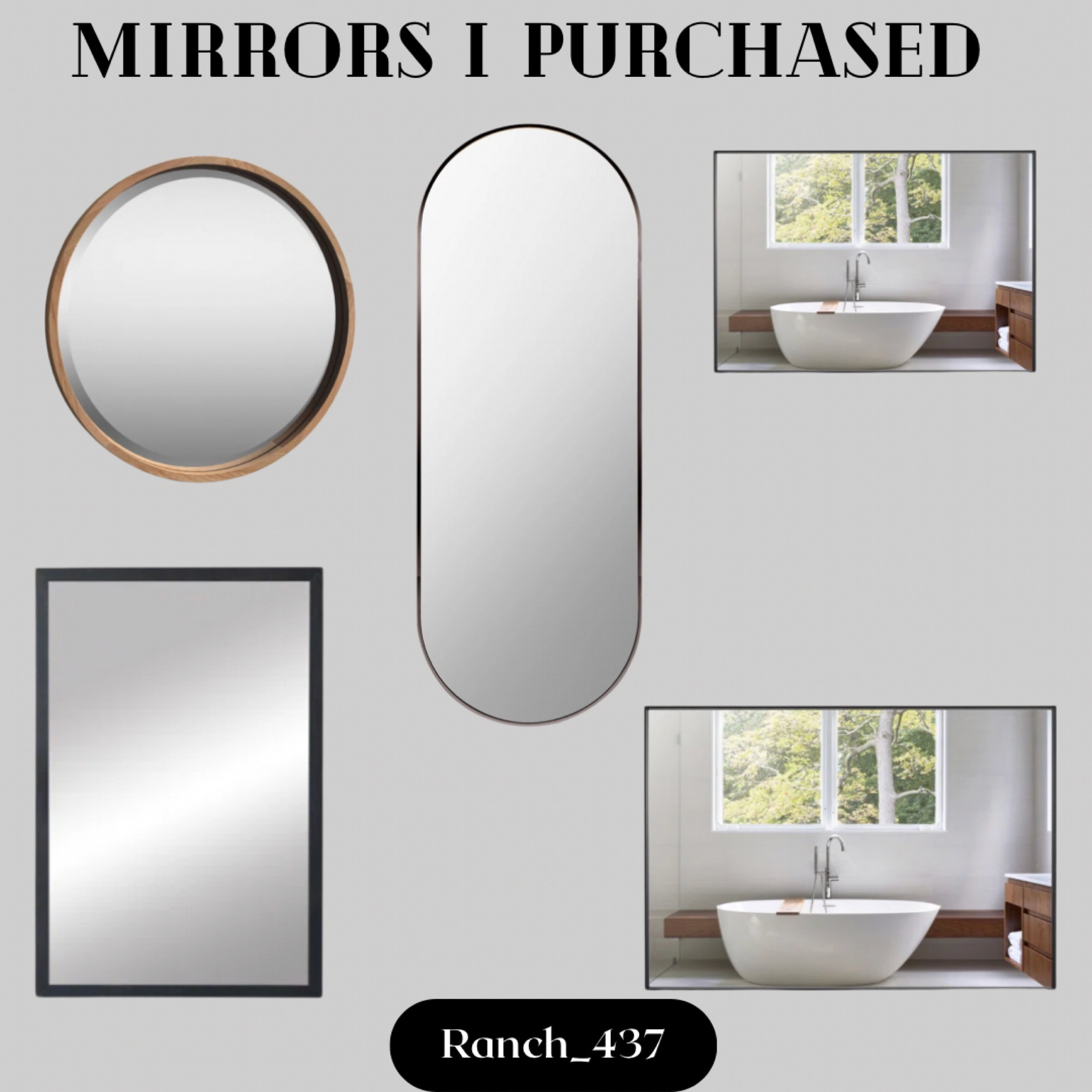 Wayfair bathroom mirrors I just purchased for our master bathroom, half baths, and other bathrooms. 

Circle mirror, round mirror, wood mirror, modern mirror, wall mirror, rectangle mirror, oval mirror, black mirror 

#LTKsalealert #LTKhome