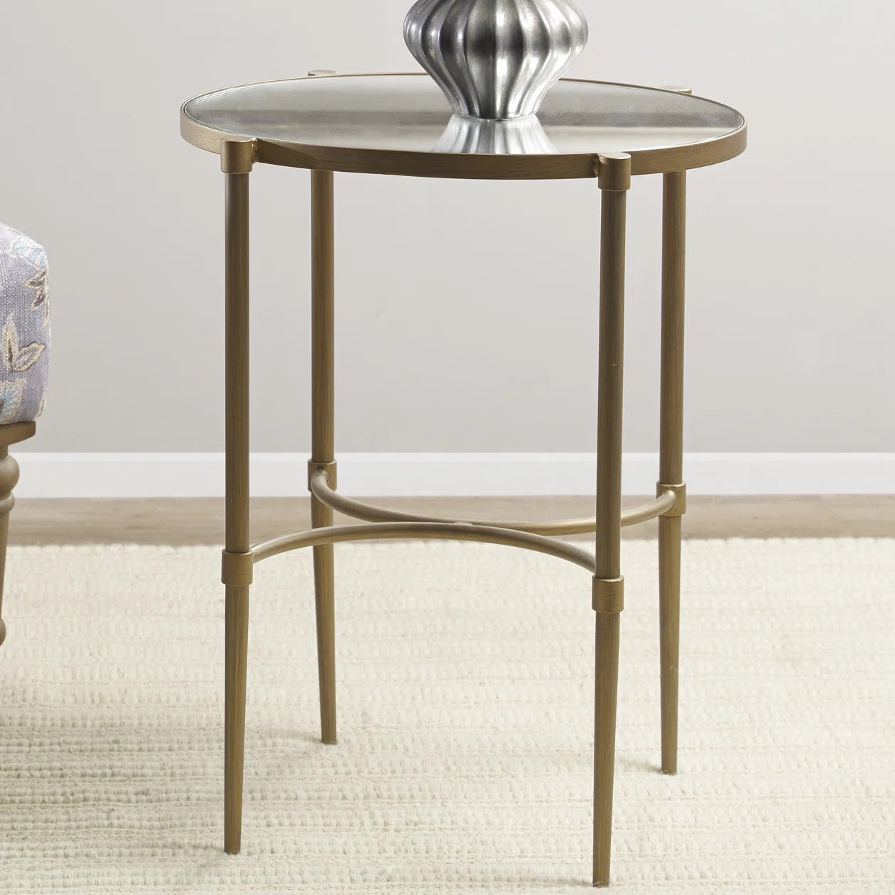 Martha Stewart Lia Mirrored Top Oval Accent Table | Wayfair North America