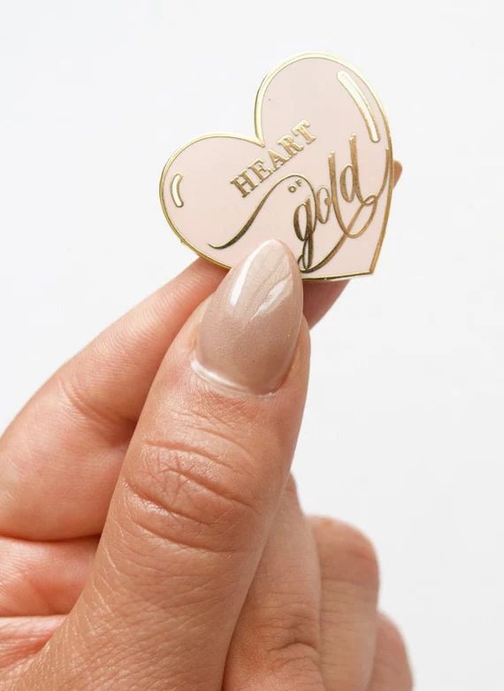 Heart of Gold  Inspirational and Sweet Pink Enamel Pin  - Etsy | Etsy (US)