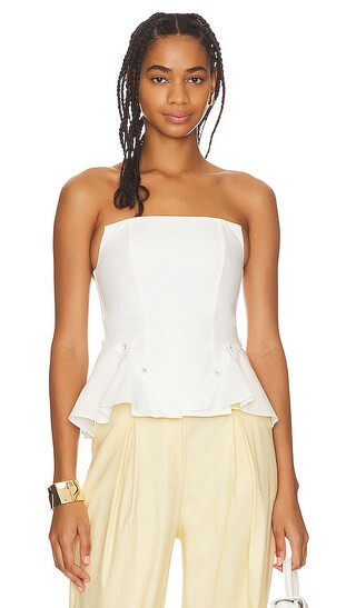Nicoletta Corset Top in White | Revolve Clothing (Global)