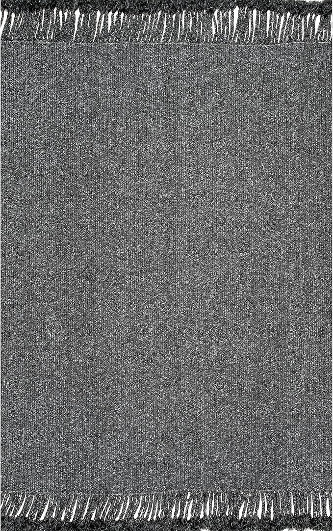 nuLOOM Courtney Braided Indoor/Outdoor Area Rug, 3' x 5', Charcoal | Amazon (US)