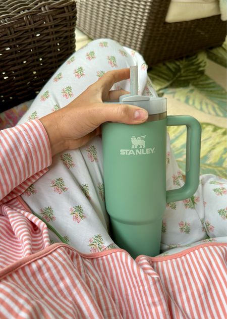 All comfy + matchy matchy in my pajamas, robe & Stanley.  I do use this cup daily and these pajamas, oh my gosh, so cool when I sleep + all cotton.

#LTKstyletip #LTKSeasonal #LTKFind