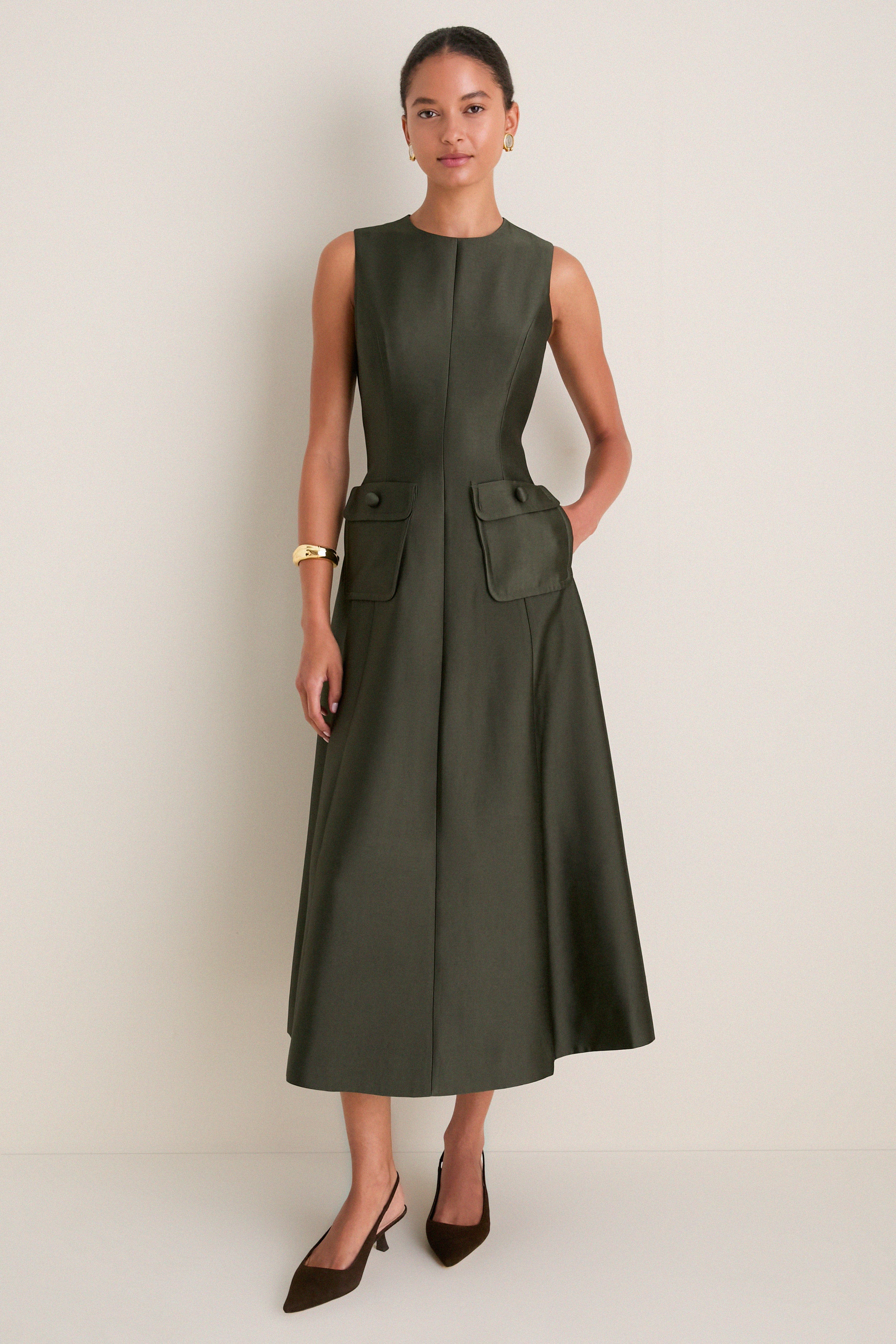 Evergreen Dupioni Helene Dress | Tuckernuck (US)