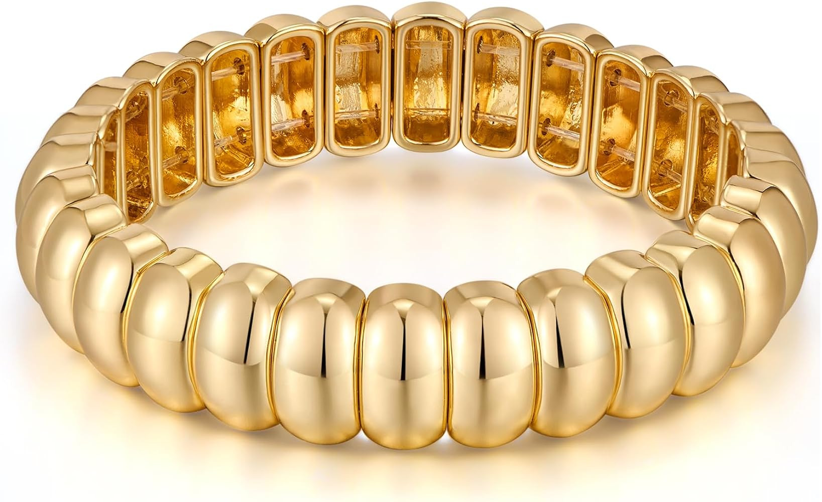 FAMARINE Gold Silver Chunky Bangle Bracelet for Women Men | Amazon (US)