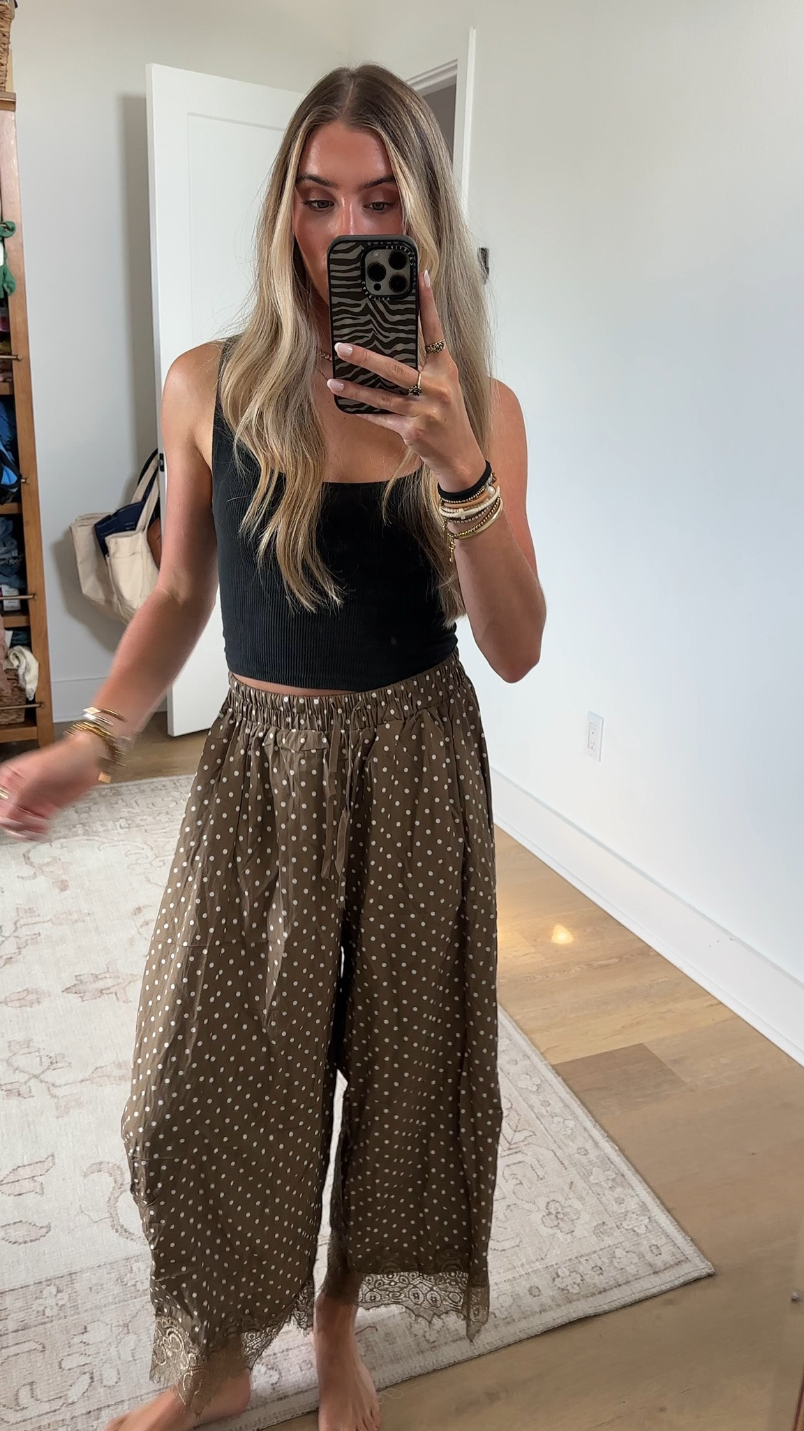 Amazon size small Lviefent Womens Cropped Lace Hem Pants Polka Dot Summer Wide Leg Beach Travel Lounge Pants Trousers with Pockets

#LTKootd #LTKSaleAlert #LTKSeasonal